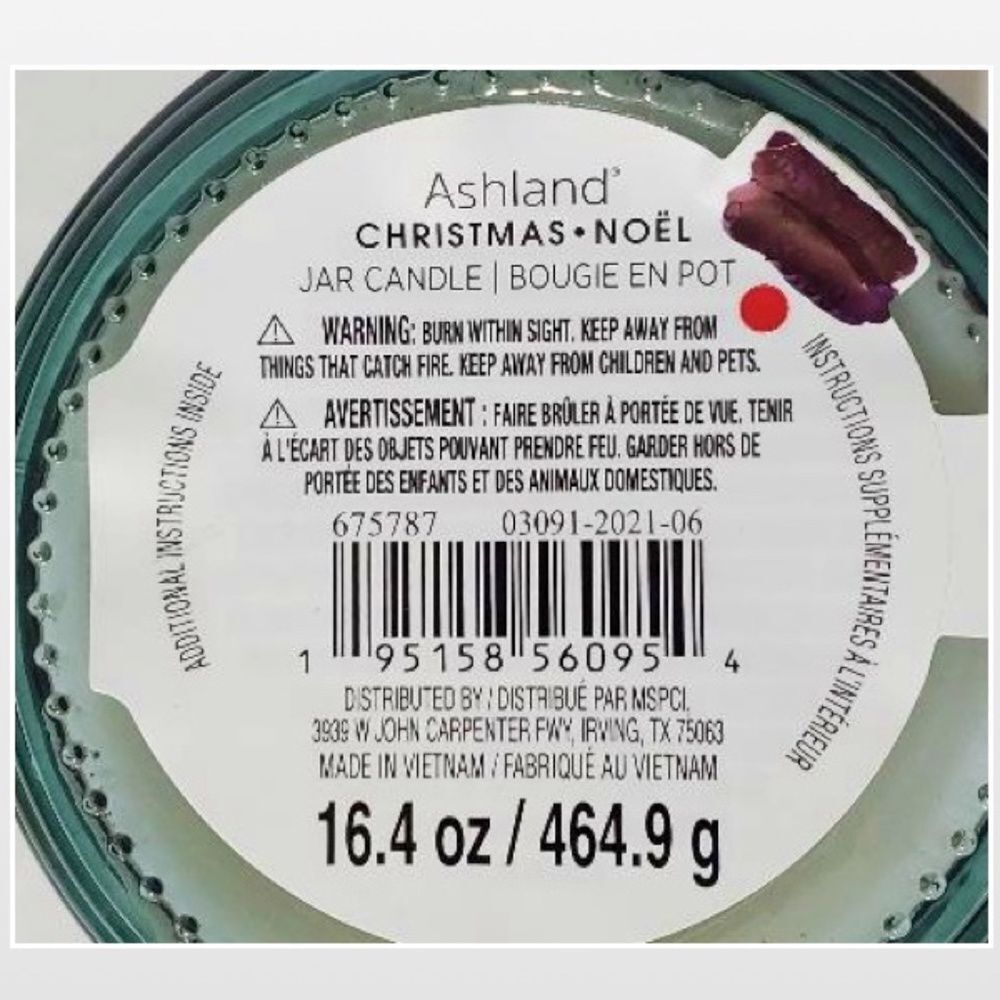 New Ashland Candle Jar Home Green Christmas Pine Scent Wax Glass Holiday NWT - Picture 13 of 13